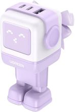 Изображение товара Сетевое зарядное устройство UGREEN CD361,  USB-A,  2xUSB-C, 65Вт, 4.5A, фиолетовый [35291]