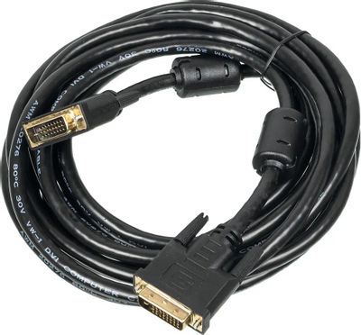 Кабель DVI NingBo DVI-D Dual Link (m) -  DVI-D Dual Link (m),  ферритовый фильтр ,  круглое,  5м,  черный