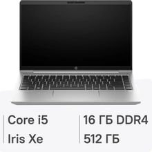 Изображение товара Ноутбук HP ProBook 440 G10 14 IPS i5 16ГБ 512ГБ SSD FreeDOS серебристый