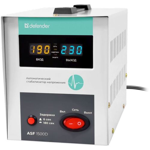 Стабилизатор напряжения Defender ASF 1500D белый [99036]