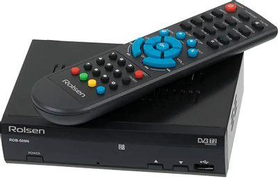 Ресивер DVB-T2 Rolsen RDB-509N,  черный