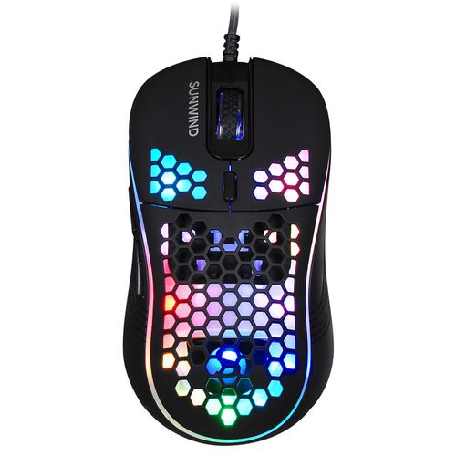Мышь проводная SunWind SW-M800G, игровая, оптическая, USB, 3200dpi, черный [1422399]