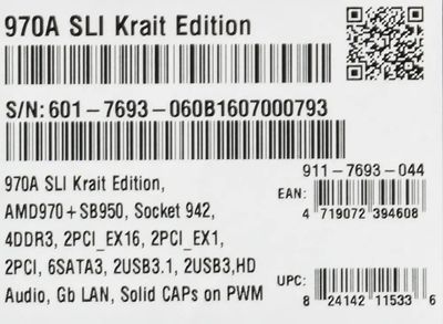 MSI 970A SLI KRAIT EDITION SocketAM3 AMD 970 ATX Ret 398373