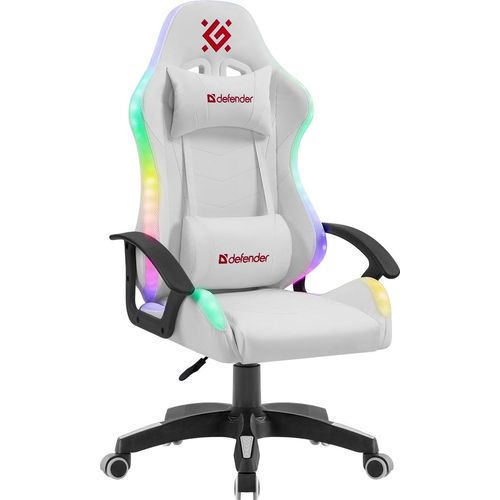 Кресло игровое Defender Factor X RGB, экокожа, до 100кг, белый — цена и наличие Кресло игровое Defender Factor X RGB, экокожа, до 100кг, белый