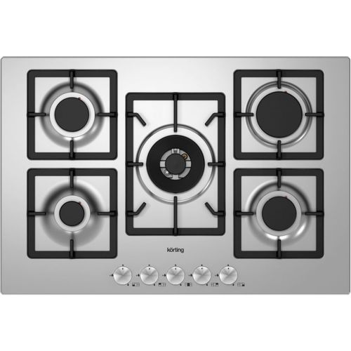 Газовая варочная панель Korting HG797CTX, 5 конфорок, нержавеющая сталь, серый