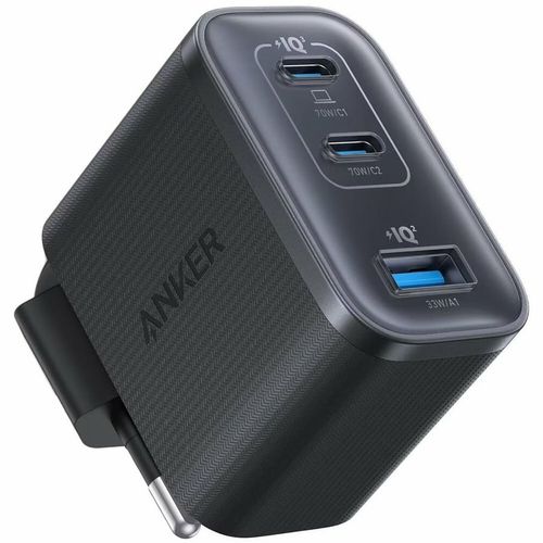 Сетевое зарядное устройство ANKER Nano, USB-A, 2xUSB-C, 70Вт, 3.5A, черный [a121al11]
