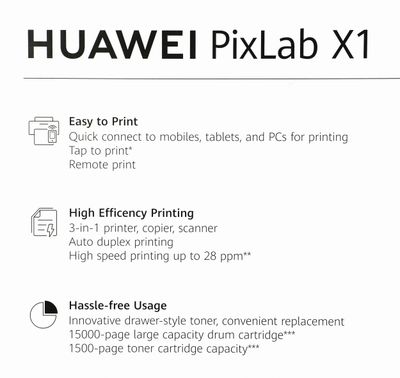 МФУ лазерный Huawei PixLab CV81-WDM2 черно-белая печать, A4, цвет белый ...