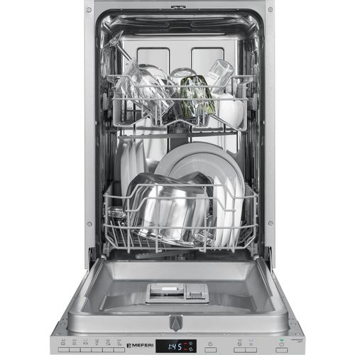 Встраиваемая посудомоечная машина MEFERI Light MDW4562, узкая, ширина 44.8см, полновстраиваемая, загрузка 9 комплектов