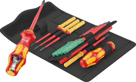 Отвертка с насадками  WERA Kraftform Kompakt Turbo i Imperial 1 Tool Finder, 17 предметов [we-006641]