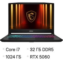 Изображение товара Игровой ноутбук MSI Katana 15 HX B14WFK-804XRU, 15.6 IPS i7 16ГБ 1ТБ RTX 5060