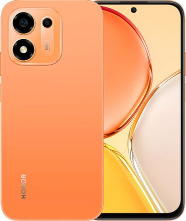 Смартфон Honor X8e 6/256Gb, 6.872", IPS, 120Гц, 7700мAч, 2 nano SIM, оранжевый