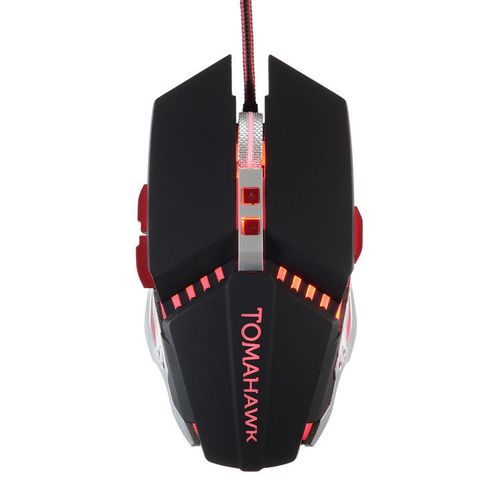Мышь проводная Oklick 999G TOMAHAWK, игровая, оптическая, USB, 3200dpi, черный и серебристый [1102293]