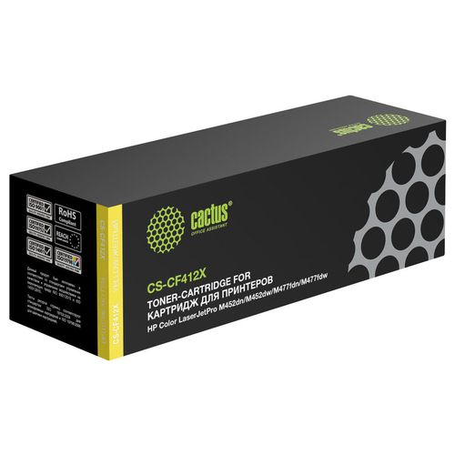 Картридж Cactus CS-CF412X, CF412X, желтый / CS-CF412X