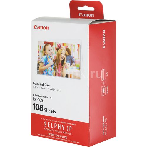Набор Canon RP-108, для сублимационных принтеров, 108л, белый [8568b001]