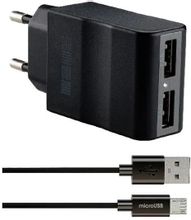 Сетевое зарядное устройство Interstep 30708, 2xUSB, microUSB, 2.1A ...