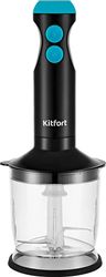 Блендер KitFort КТ-3041-3, черный/бирюзовый