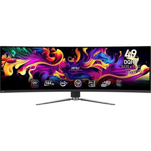 49″ Монитор MSI MPG 491CQP QD-OLED, 5120×1440, QD OLED, 144Гц, 2хHDMI, 1хDP, изогнутый, черный [9s6-3fa84t-010 (034)]