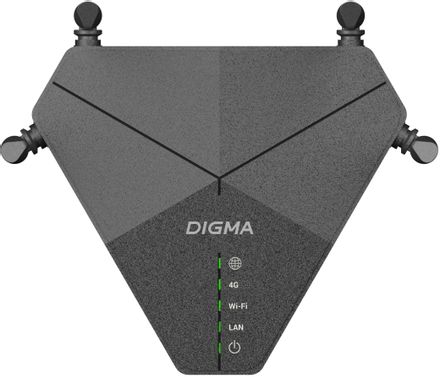Wi-Fi роутер Digma DWR-N302LTE, Wi-Fi 4, N300, 2.4ГГц, 2 LAN, 2G/3G/4G, черный