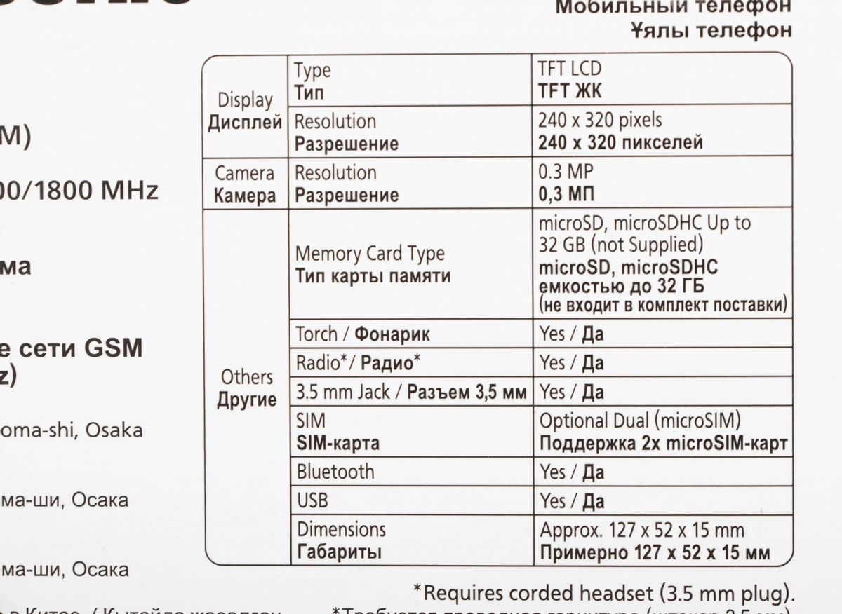 Характеристики Сотовый телефон Panasonic TF200, красный (1474258) смотреть  в СИТИЛИНК