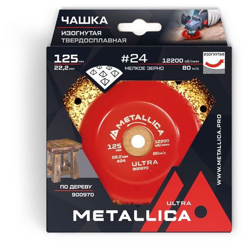 Чашка METALLICA 900970, 125мм, 22.23мм, по дереву