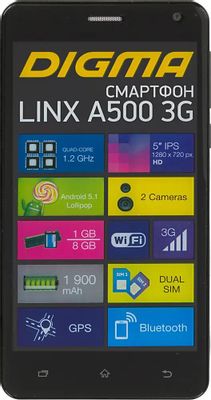 Смартфон Digma A500 3G Linx, графит – купить в Ситилинк | 359873