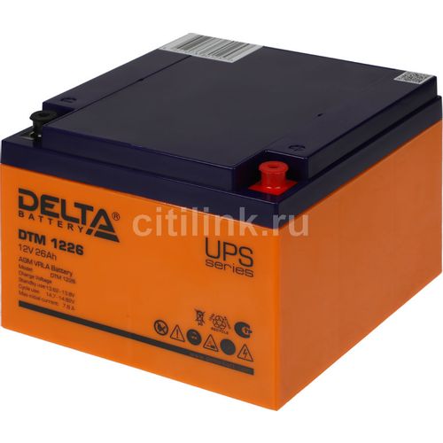 Аккумуляторная батарея Delta DTM 1226 для ИБП, 12В, 26Ач