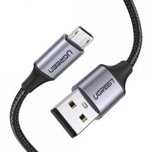 Изображение товара Кабель UGREEN US290 micro USB 0.25м 3A серый/черный