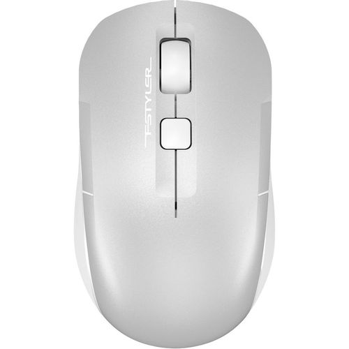 Мышь беспроводная A4TECH Fstyler FB26CS Air, Bluetooth/Радио, оптическая, USB, USB-C, 2000dpi, серебристый и белый [fb26cs air icy white]