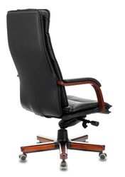 Кресло руководителя Бюрократ T-9927Walnut, кожа, до 200кг, черный