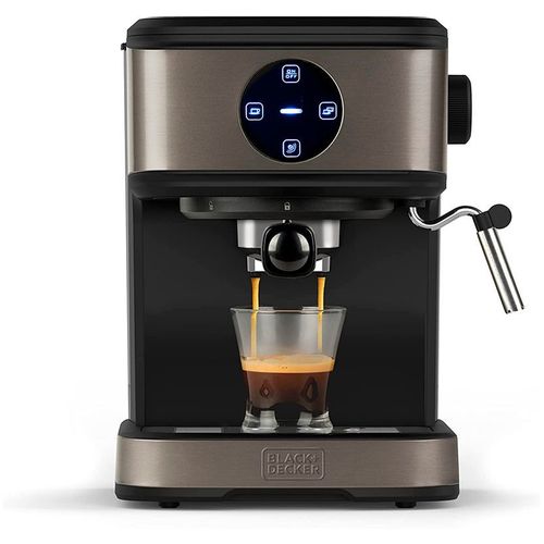 Кофеварка BLACK+DECKER BXCO850E, рожковая, нержавеющая сталь /черный