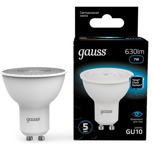 Лампа LED GAUSS GU10, рефлектор, 7Вт, 101506307, 10 шт.