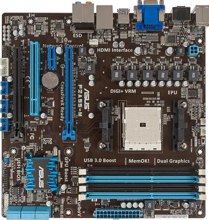 Материнская плата ASUS F2A55-M, Socket FM2, AMD A55 FCH, mATX, Ret