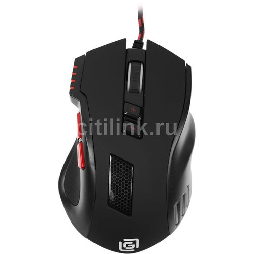 Мышь проводная Oklick 806G, игровая, оптическая, USB, 3200dpi, черный и красный [1431646]