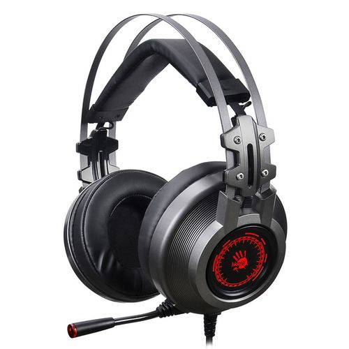 Гарнитура игровая A4TECH Bloody J527, для компьютера, мониторные, проводные, серый