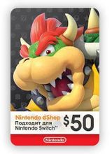 Изображение товара Пополнение игровой валюты Nintendo eShop 50 USD США карта предоплаты
