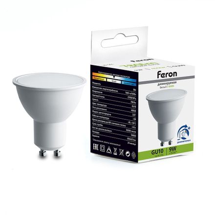 Упаковка ламп LED FERON GU10,  софит, 9Вт, LB-561, 10 шт. [51062-10]
