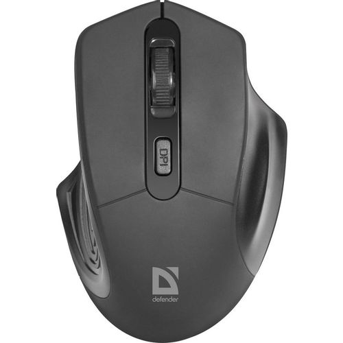 Мышь беспроводная Defender Datum MB-345, радио, оптическая, USB, 1600dpi, черный [52345]