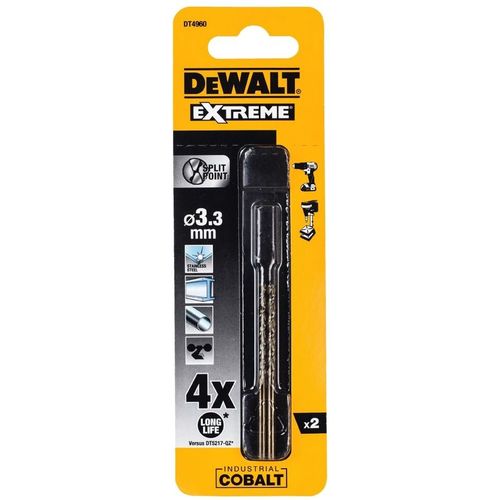 Набор сверл DeWALT DT4960-QZ, по металлу, 3.3мм, цилиндрический, 2шт