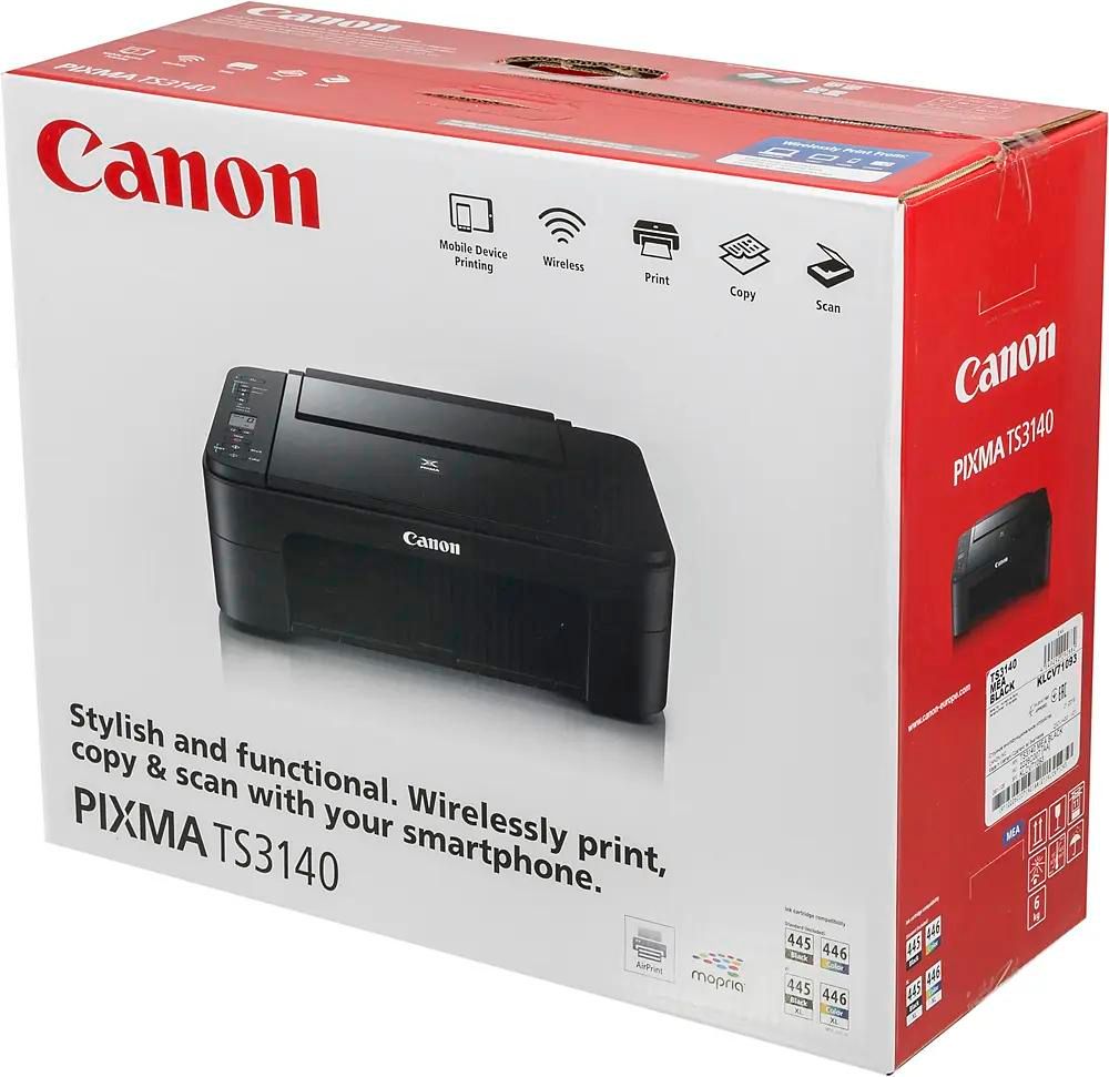 Обзор товара мФУ струйный Canon Pixma TS3140 цветная печать, A4, цвет  черный [2226c007] (498651) в интернет-магазине СИТИЛИНК