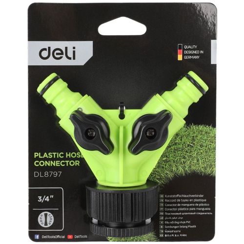 Распределитель Deli DL8797 Д.вх.1/2 3/4" Д.вых.1/2 3/4" зеленый