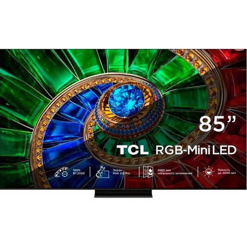 85" Телевизор TCL 85RM7L QLED, 4K Ultra HD, СМАРТ ТВ, Google TV, черный