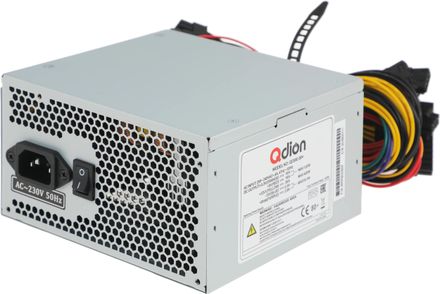 Блок питания QDION QD550,  550Вт,  80 PLUS WHITE,  120мм, серый [qd-550 80+]