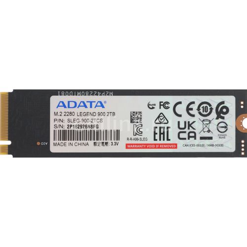 2ТБ SSD накопитель A-Data Legend 900 SLEG-900-2TCS M.2 2280, PCIe 4.0 x4, NVMe, M.2