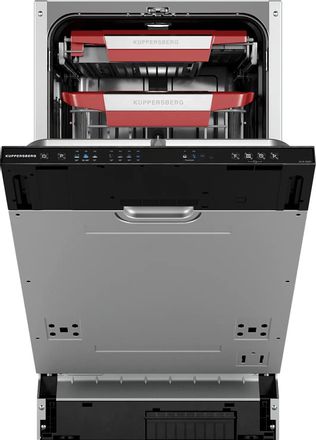 Встраиваемая посудомоечная машина KUPPERSBERG GLM 4581,  узкая, ширина 44.8см, полновстраиваемая, загрузка 10 комплектов, серебристый