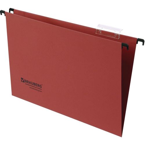Папка подвесная BRAUBERG 231796, A4+, картон, красный, 10шт