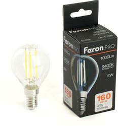 Лампа LED FERON E14, шар, 6Вт, одна шт.