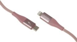 Кабель SOLOVE DW5, Lightning (m) - USB Type-C (m), 1м, розовый