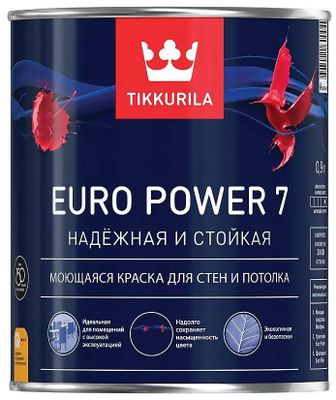 Характеристики Краска Tikkurila Euro power-7 700001122 бесцв. 0.9л ...