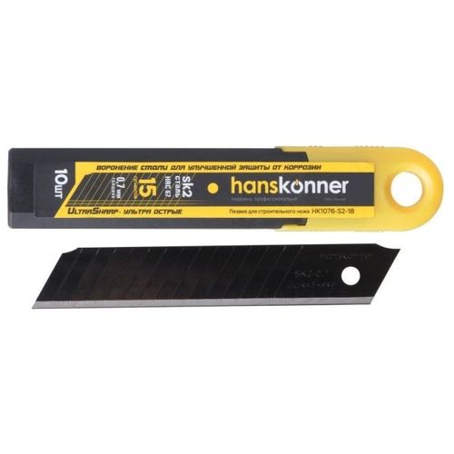 Лезвие HANSKONNER HK1076-S2-18, 18мм, 10шт, черный