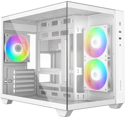 Корпус mATX ID-COOLING View 500 ARGB, Mini-Tower, без БП,  белый [view 500 argb wh]